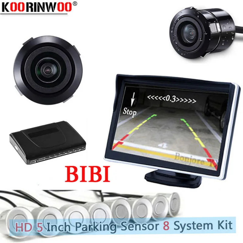 

Koorinwoo Car Reverse Video Parking Radar 8 Sensor Rear View Backup 22mm Sound Buzzer Alert Alarm Car Monitor Security System