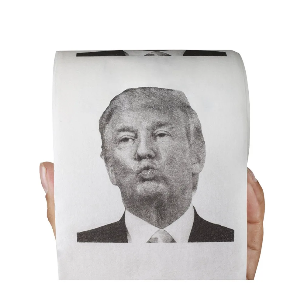 Дропшиппинг Дональд Трамп Юмор Туалет Бумага Roll забавная Шуточный Подарок дамп с Трамп Туалет Бумага - изображение