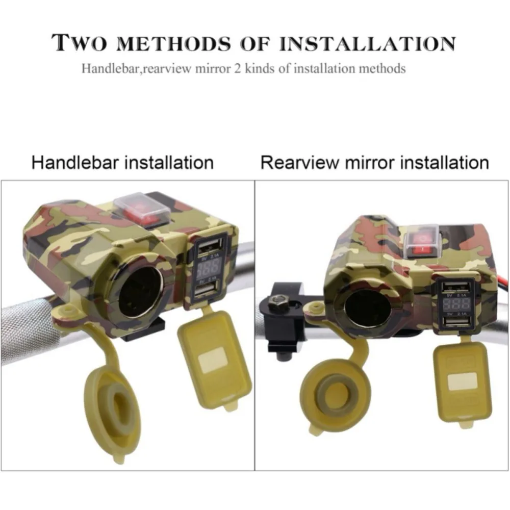 Мотоцикл двойной USB зарядное устройство скутер 12 В gps прикуриватель двойной USB разъем питания зарядное устройство автомобиля стиль