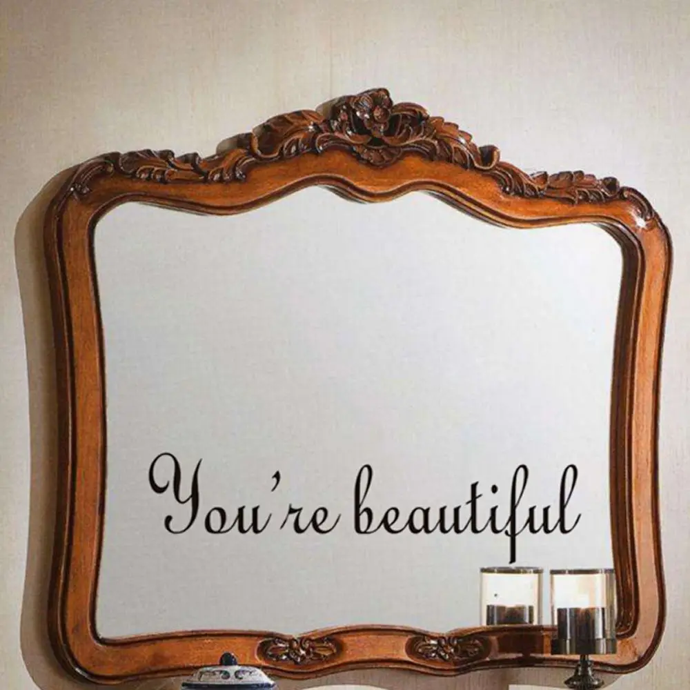 

1PCS Beautiful Mirror Wall Decal Wall Sticker Toilet Sticker Bathroom Decorations Living Room Home Decoration