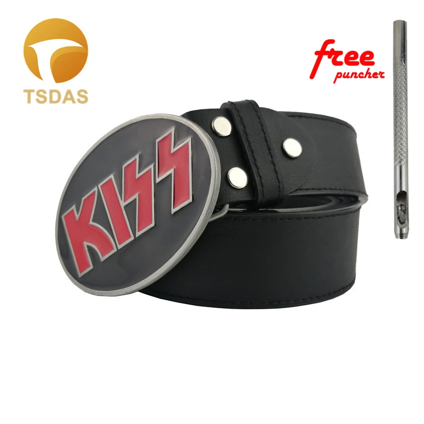 Новая овальная пряжка для ремня Kiss с черным покрытием модные мужские аксессуары