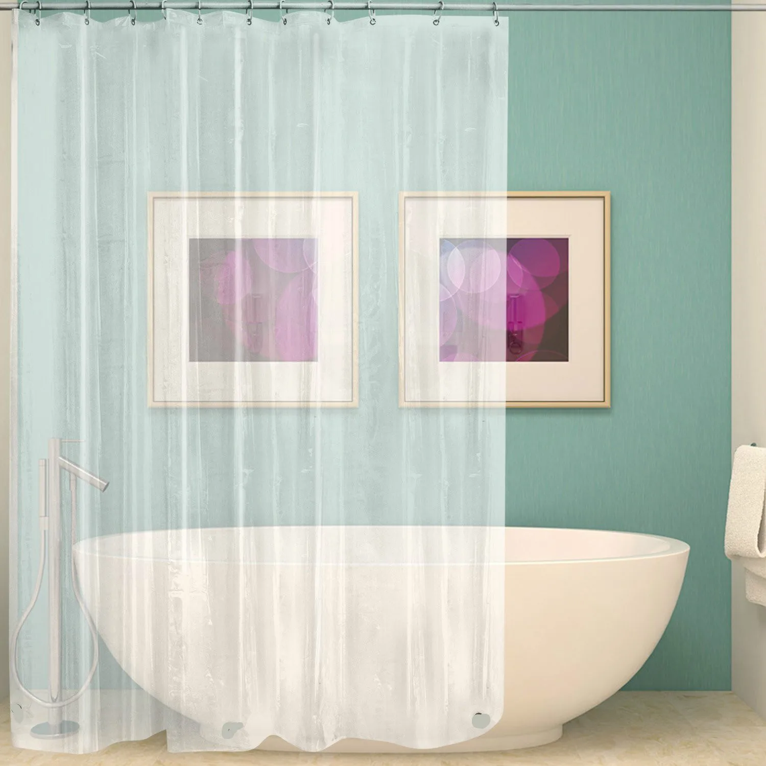 Clear Shower Curtain Liner Waterproof Shower Liner Mildew Resistant