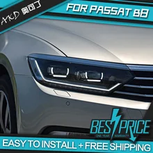 АКД автомобилей Стайлинг фар для VW Passat B8 Eur Версон фары светодиодные ходовые огни биксенон интенсивность пучка Противотуманные фары ангельские глазки авто