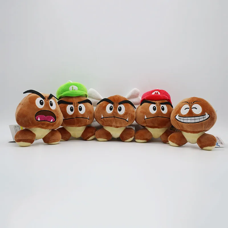 Super Mario Bros Goomba плюшевые игрушки игры мультфильм ядовитые грибы мягкие куклы 5 шт./лот