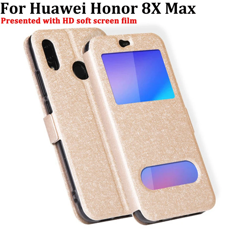 Чехол с открытым окошком для Huawei Honor 8X Max чехол из искусственной кожи чехлы Honor8X