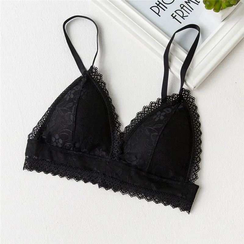 Sexy Lace Bralette Padded Push Up Bras For Women Deep V Plunge Backless Ladies Bra Lingerie