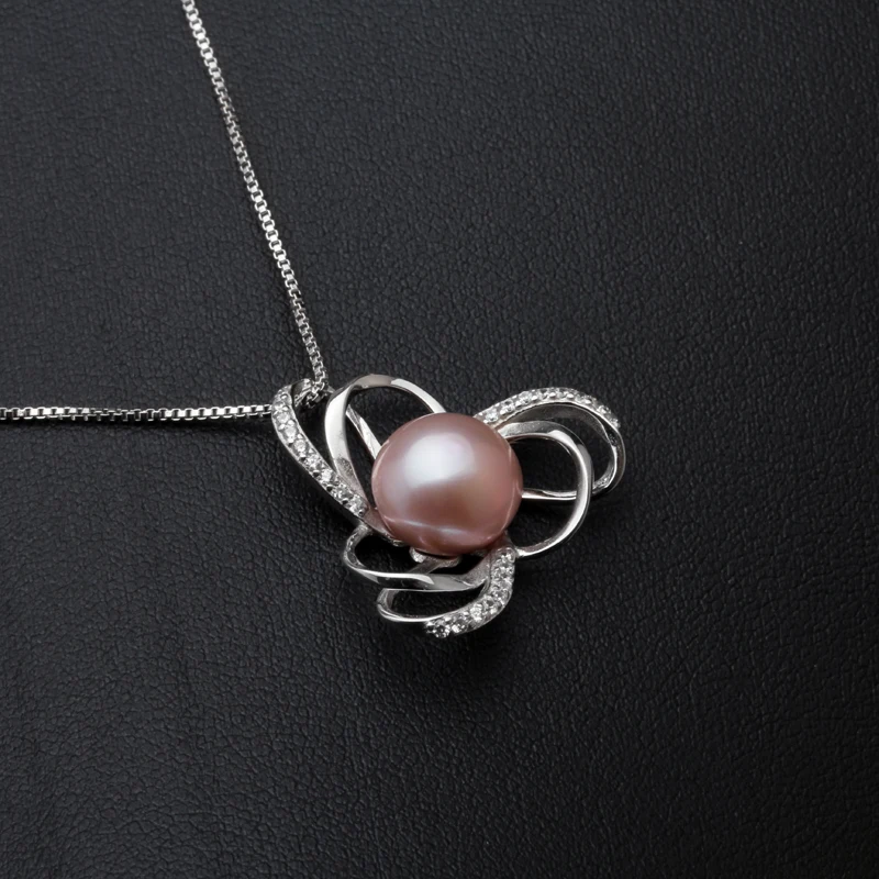 Очаровательное ожерелье с кулоном из натурального жемчуга для женщин, ожерелье с кулоном из белого 925 пробы серебра, подарок на день рождения для девочки