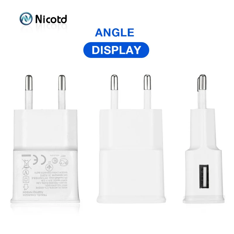 Nicotd 5V 2A USB Charger EU Plug Fast Charging Travel Wall Mobile Phone Charger For Huawei 8C 8X Mate 20 Xiaomi Samsung S10 plus (2)