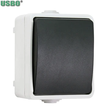 

White 10A 250V Waterproof IP44 Kitchen Bathroom 1Way 80*65*55mm Surface mounted splash-proof Single Control Wall Switch Socket