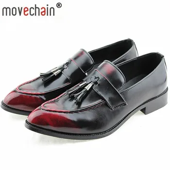 

movechain Fashion Men's British Style Tassel Retro Leather Shoes Mens Party Driving Loafers Man Casual Flat Moccasins Oxfords