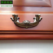 Mueble clásico antiguo de caoba resistente tirador Vintage bronce cajón cama gabinete manija Retro Zapatero