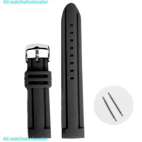 22mm Simple Black Silicone Jelly Rubber Ladies Men Watch Band Straps WB1072A22JB