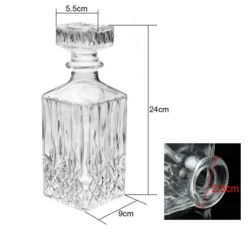 1000 мл квадратная стеклянная бутылка для виски со стоппером крышкой графин для виски Кристальный Контейнер Вода сок чай Молочный кувшин - Цвет: Прозрачный