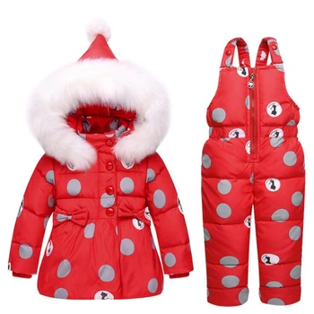

Baby Clothing Set Infant 80% White Duck Down Jacket+Jumpsuit Winter Snowsuit For Girls Kids Ski Suit Winter Overalls 2018 Winter