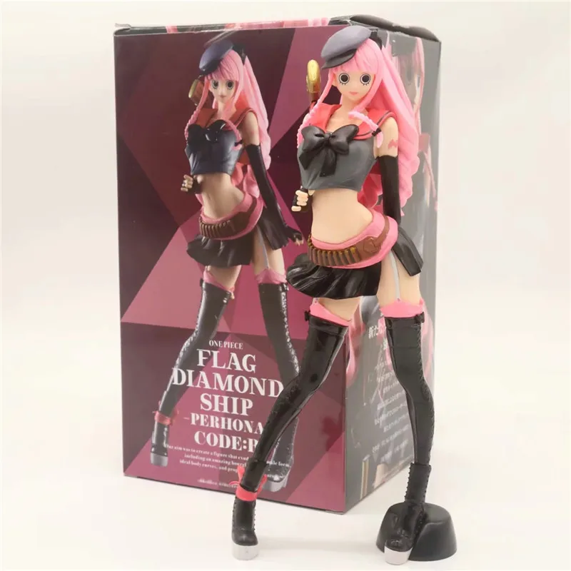 Anime One Piece Flag Diamond Ship Perhona  PVC Action Figure Toys Sexy Girl Perhona in Black Clothes Figuras Dolls   25cm (4)