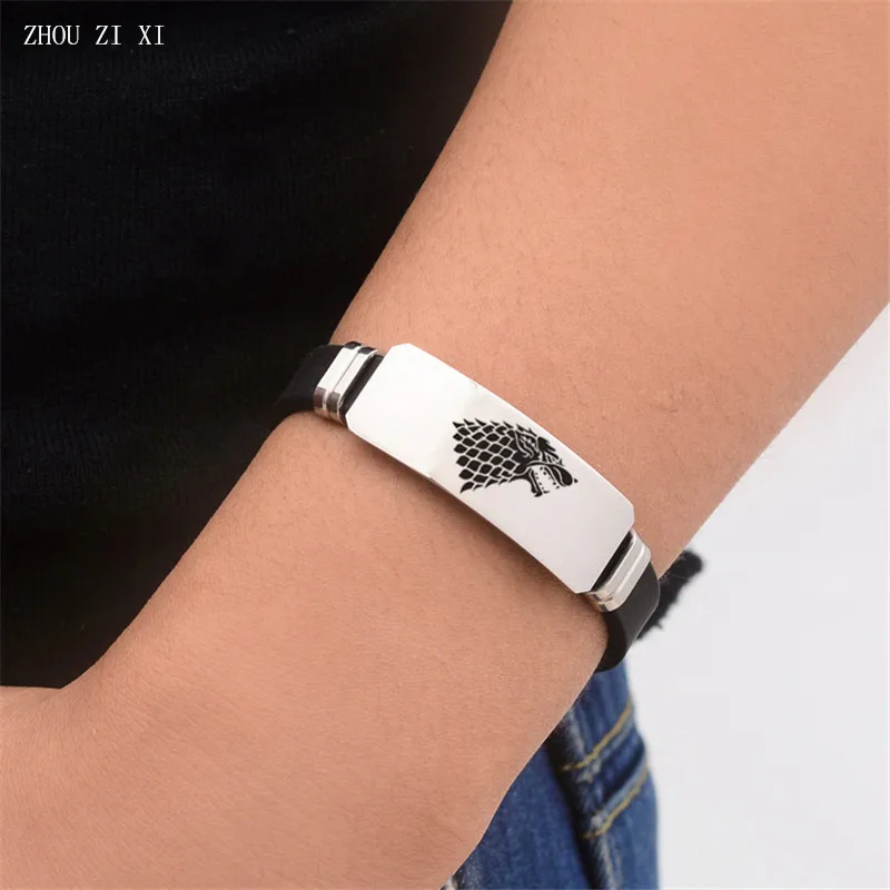 

fashion Game of thrones bracelet classic new style Adjustable silicone Bangle cute simple toys Cute Gifts for men