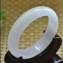 Натуральный браслет, Круглый нефритовый браслет с ледяным покрытием, женский браслет, 59 мм 00008