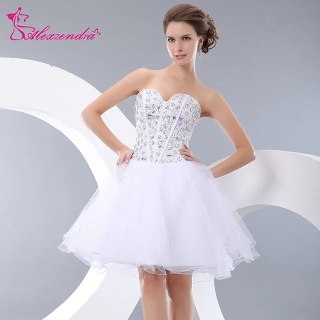 White Organza Prom Dress