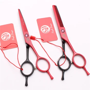 

5.5" 16cm Stainless Purple Dragon Red Thinning Scissors Cutting Shears Zigzag Scissors Professional Hairdressing Scissors Z1012