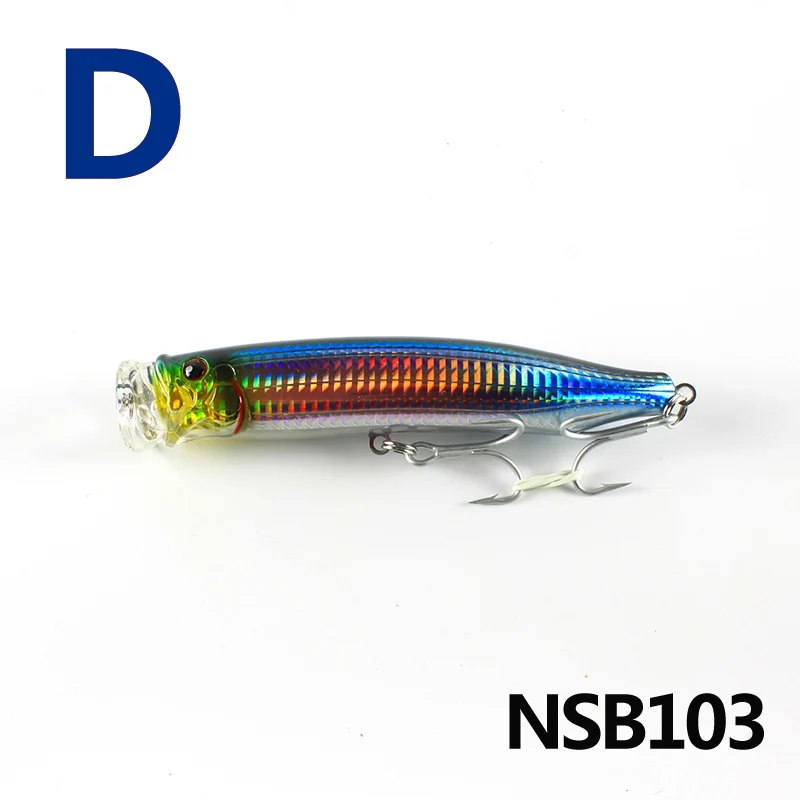 NOEBY 1 шт. рыболовная приманка 150 мм/54,5 г верхняя вода жесткая приманка поппер Лазерная наживка VMC кренкбейт блесна для рыбалки сильный соблазн - Цвет: NSB103-D