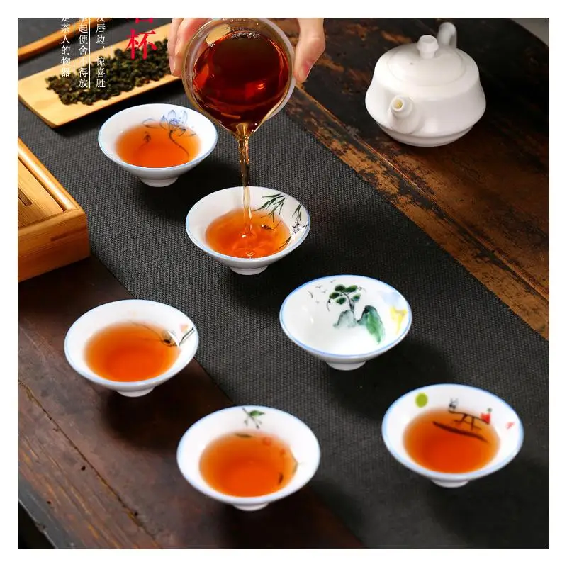 

1 Pcs Chinese Ceramic Teacup Blue And White Porcelain Kung Fu Tea Set Drinkware Retro Drinkware Tea Cup Gaiwan Creative Gifts