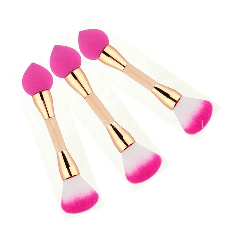 

New 3pcs Double Head Foundation Brushes Powder Puff Blending Kit Makeup Blush Brush High Quality Professional Makeup Brushes