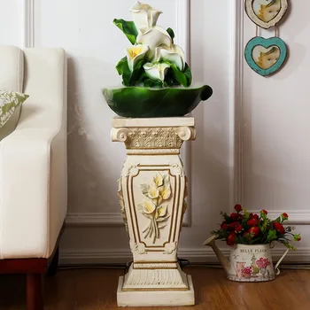 

Roman Style Pot Water Fountain Flower Frame Resin European Living Room Decoration and Decoration, Marriage Road Pi