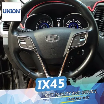 

BeingWins ABS Chrome Steering Wheel Protection Sequins Cover Sticker For Santa Fe IX45 2013-2017 steering wheel trim Accessories
