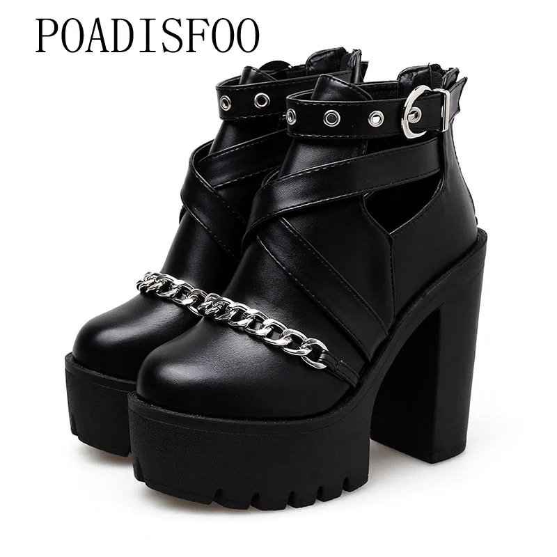 

LTARTA Hate High Style 14cm Hollow Thick High Heel Thick Bottom Short Tube Waterproof Platform High Heel Sandals JXQ-147-11