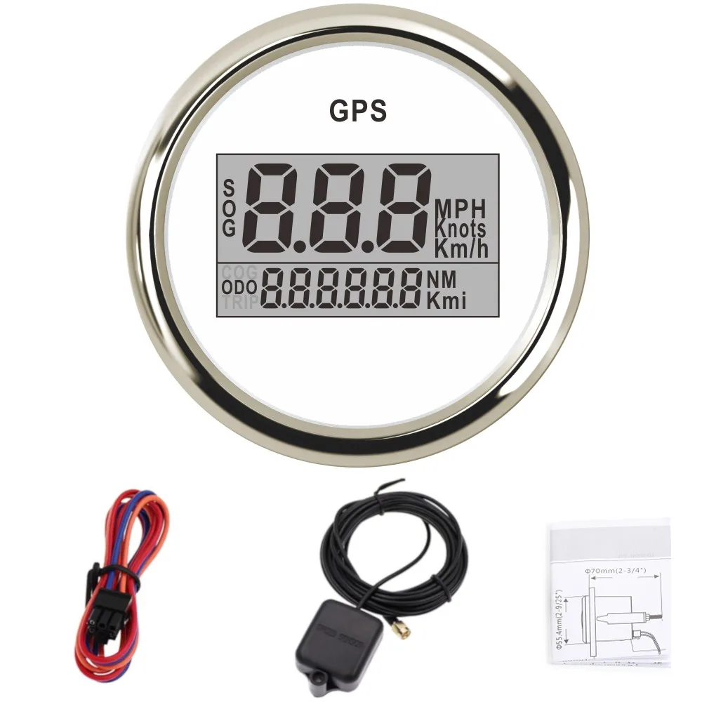 

52mm digital car speedometers GPS Speedometer odometer LCD display waterproof Car speed meter For Boat with backlight 12V 24V
