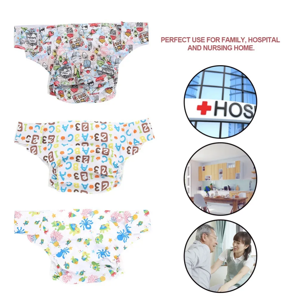 

Adult Cloth Diaper Nappy Urinary Incontinence 3 color PU Super-absorbent Breathable Washable Adjustable Pocket Diaper