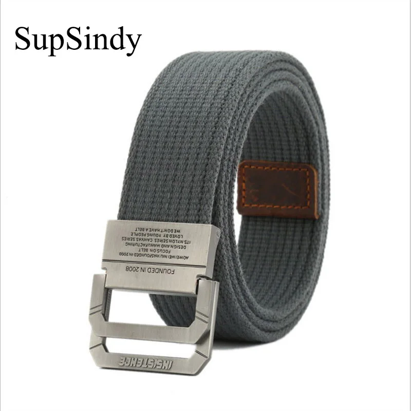 

SupSindy men&women canvas belt Alloy buckle Double ring cotton military belt Army tactical belts for Men best quality Male strap