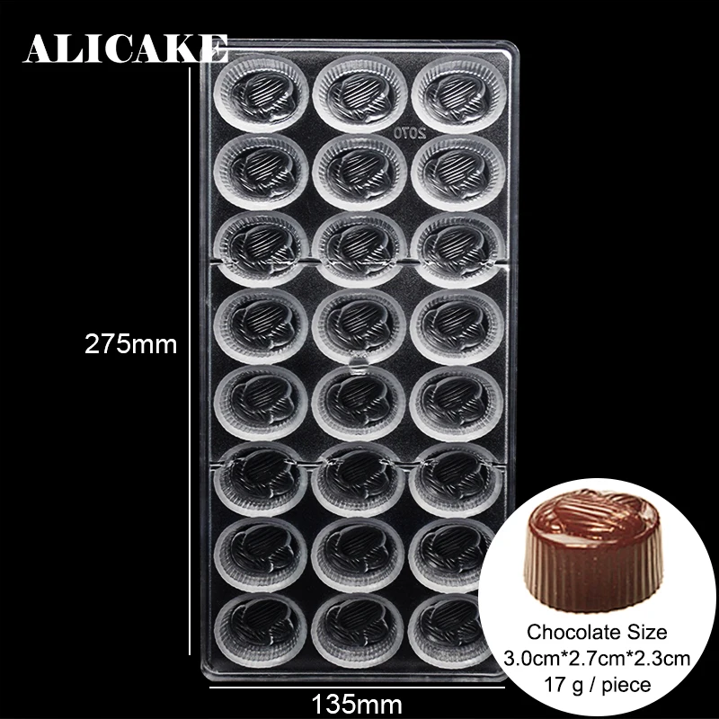 

Almond Chocolate Form Cupcake Mold Baking Pastry Tools Polycarbonate Baker Party Dessert Mould Bakeware Decorating Cake 24 Holes