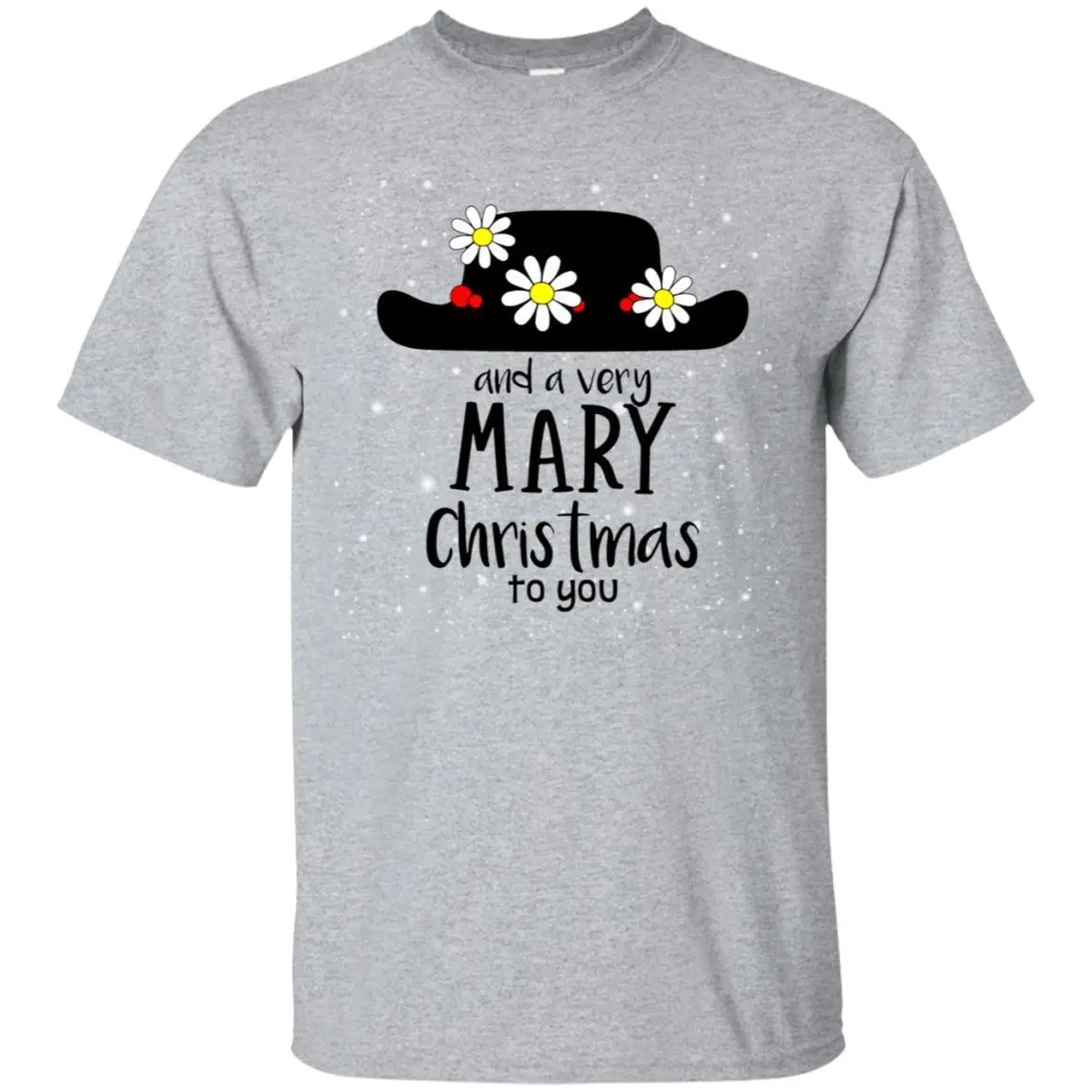 Серая хлопковая Футболка Marry Poppins And A Very Mary Christmas To You G200 крутая Повседневная
