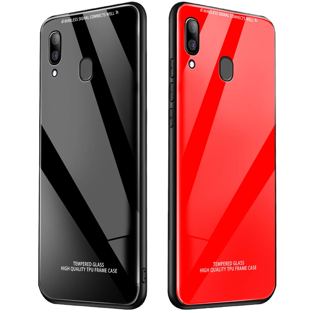 

Tempered Glass Case For Samsung Galaxy A70 M40 A60 A50 A40 A30 A20 A10 M 40 A 70 50 20 60 40 30 10 Solid Color Simple Shell