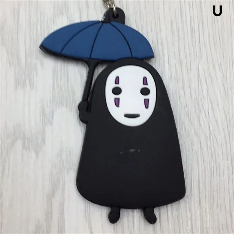 Anime Hayao Miyazaki Figures My Neighboor Totoro Spirited Away No Face Man PVC Keychain Key Bag Pendants Dolls 20pcslot  (13)