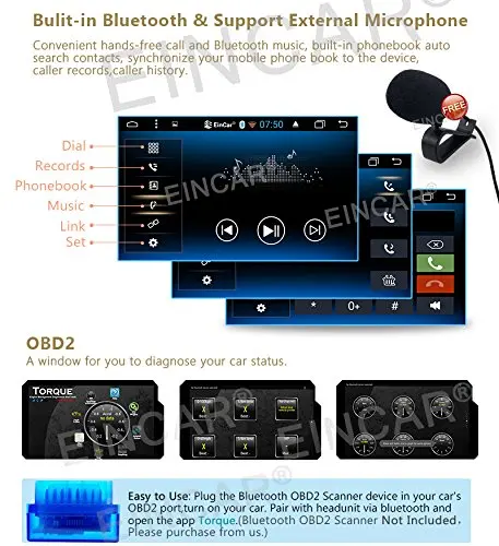 7 ''Android 6.0 стерео с 4 ядра двойной din 7'' Поддержка Bluetooth/WiFi/MirrorLink/SWC+ внешний микрофон/Беспроводной резервного копирования Cam