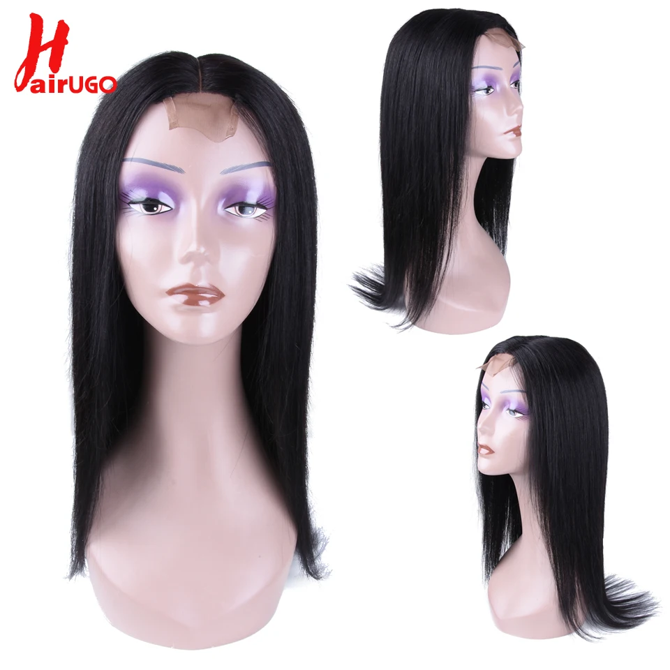 HairUGo Brazilian Hair Straight Lace Front Wig Pre Plucked Natural Hairline Lace Front Human Hair Lace Wigs For Black Women Remy