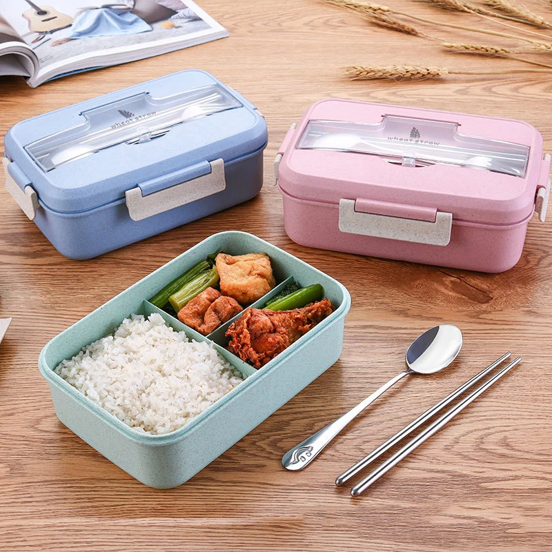 YIHAO 1L High Quality Hot Sale Wheat Microwave Oven Lunch Box Three
