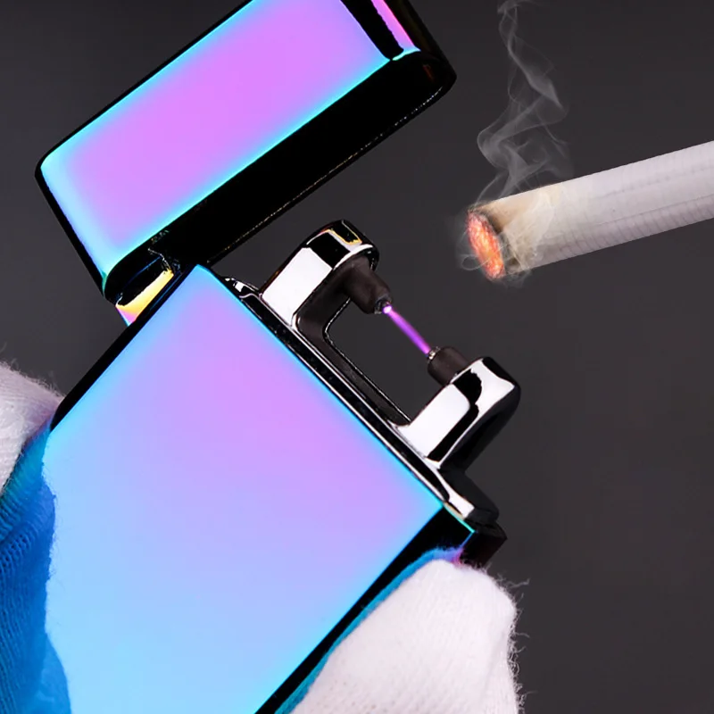 Интеллектуальные Качая USB ДУГИ Металлическая Аккумуляторная Ветрозащитный