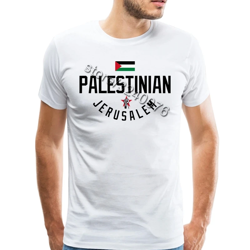 

Lordrock Design Palestine Flag T-Shirt Palestinian Men's O-neck Summer patriotic Tshirt Short Sleeves Male Jerusalem T Shirt