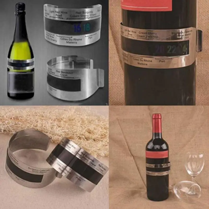 Нержавеющая сталь винный браслет Термометр 4 до 24 градусов Цельсия красное вино датчик температуры барные аксессуары
