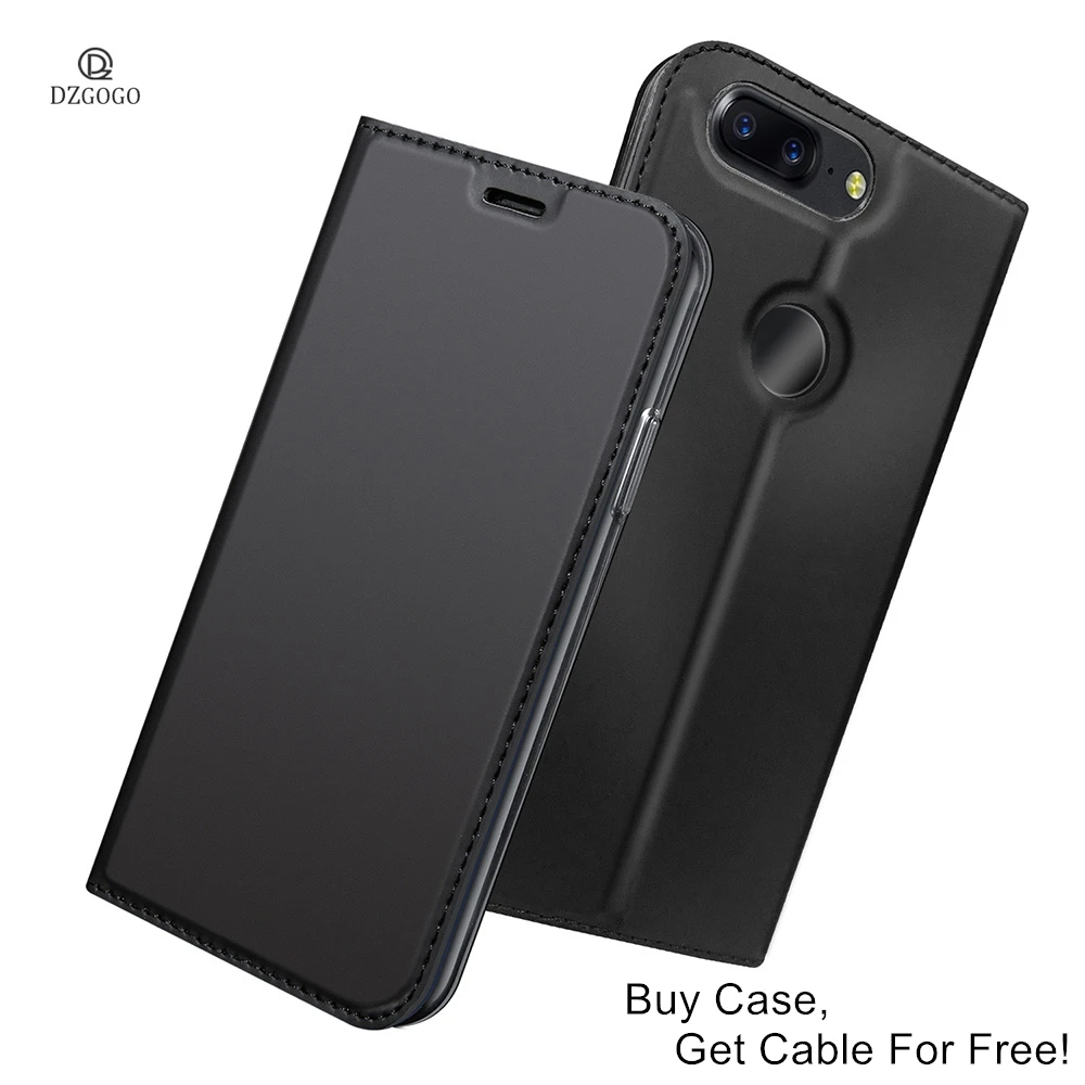 Чехол-книжка из искусственной кожи серии DZGOGO ISKIN для OnePlus 5 T чехол ТПУ телефона