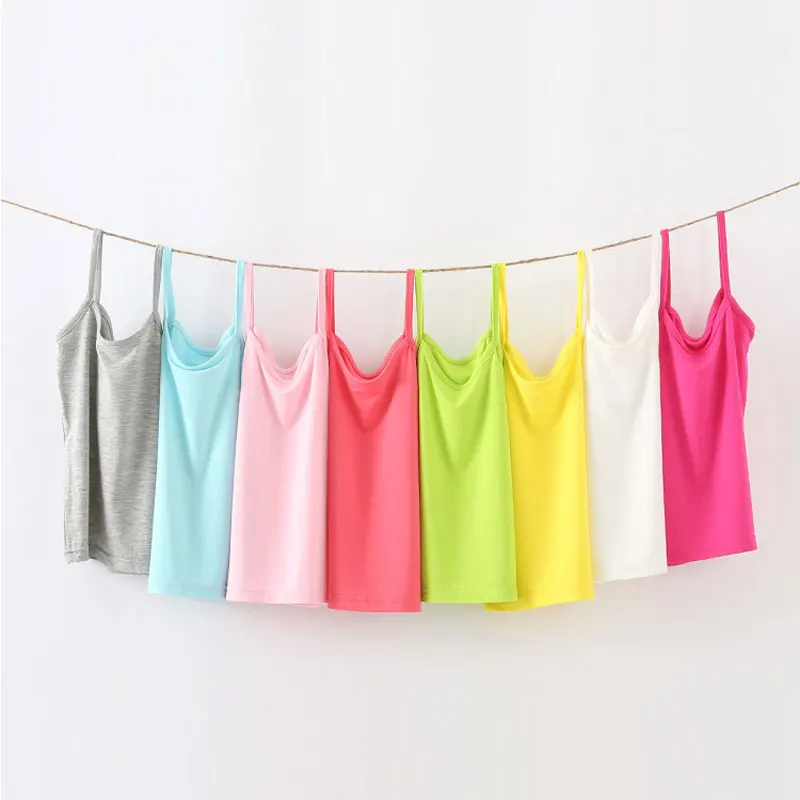 Cotton Girls Vest Colored Kids Camisole Children Tops Summer Baby Singlet Girls Undershirts Teenager Tank Cotton Girls Vest Colored Kids Camisole Children Tops Summer Baby Singlet Girls Undershirts Teenager Tank