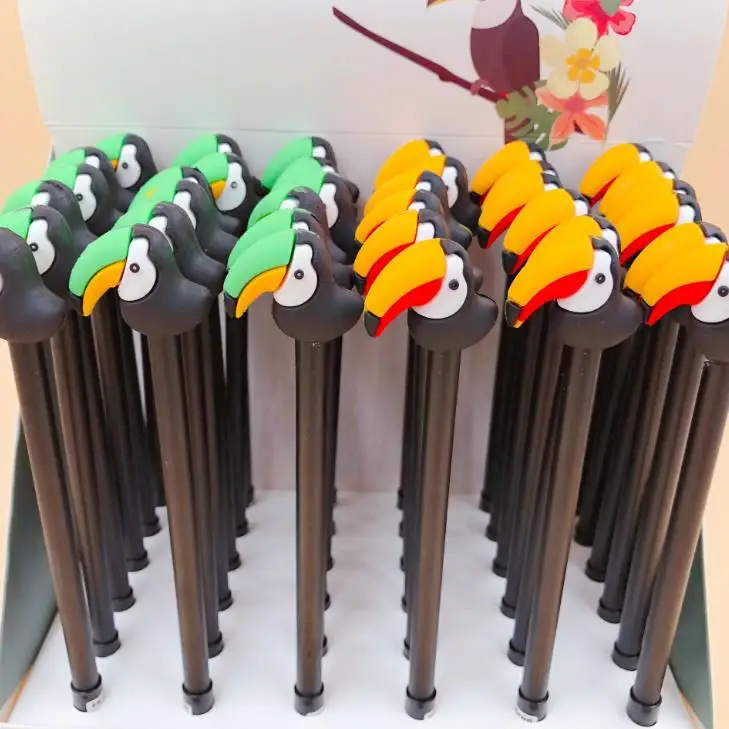 4 шт./компл. милые животные попугай Тукан силиконовые гелевые ручки 0,5 мм птица подпись ручка корейские канцелярские принадлежности для офиса, школьные принадлежности, подарки