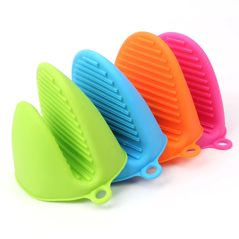 1Pc Silicone Heat Resistant Gloves Clips Insulation Non Stick Anti-slip Pot Bowel Holder Clip Cooking Baking Oven Mitts