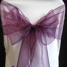 100 фиолетовая Свадебная лента на стул из органзы Хрустальная пряжа крышка стула перевязь