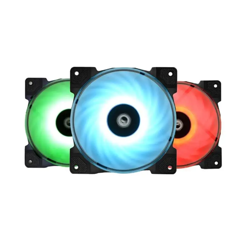 3 шт. DF-12025-RGB трио RGB 4Pin температура контролируемых охлаждения вентиляторы Комплект кулер для компьютерный корпус для ПК Systerm