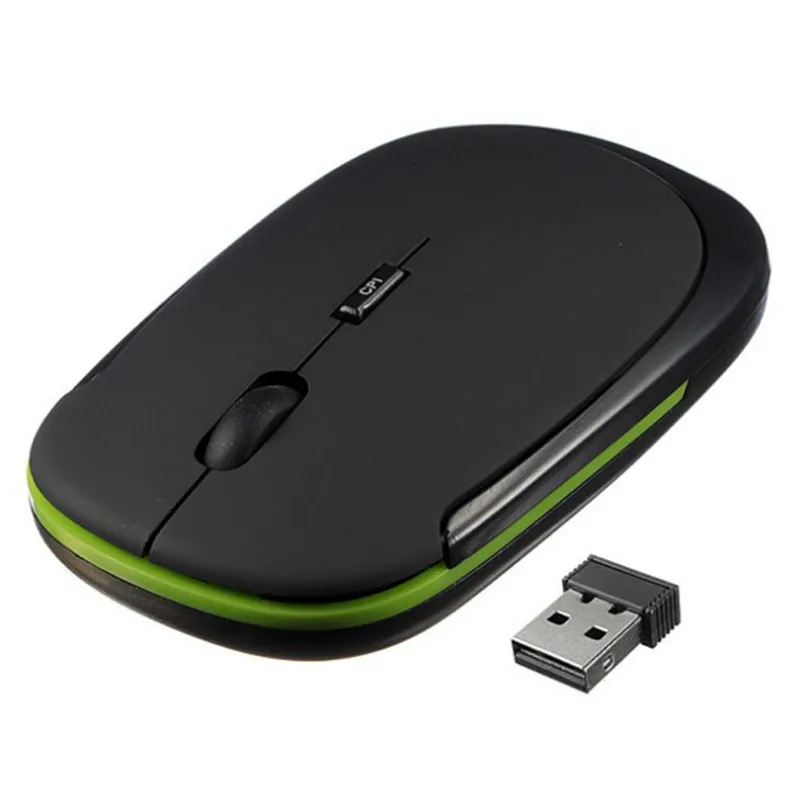 BinFul 2,4G беспроводная мышь USB приемник ультра тонкая мини беспроводная оптическая мышь Мыши для ноутбука ПК оптическая игровая мышь - Цвет: black
