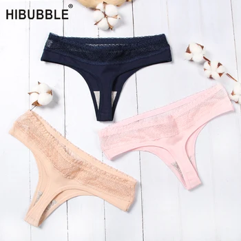 

Lace Fashion Cotton G-string Solid Color Thong low Waist Women's Panties Sexy Thong Comfortable Underwear Female Sense Underwear